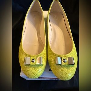 Bar III Bright Yellow Slides, NWT, size 11 M